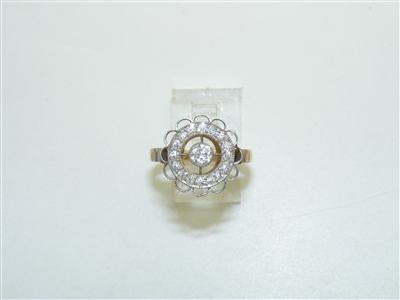 Two Tone 18k Yellow & White Gold  Diamond Ring