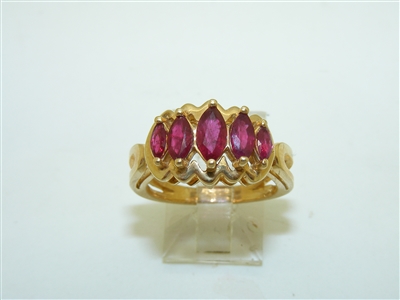 14k Yellow Gold Natural Ruby Ring