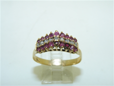 14k Yellow Gold Gorgeous Ruby Marquise Diamond Ring