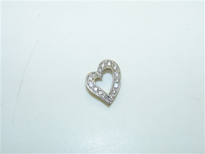 14k White Gold Heart