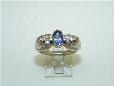 Oval Tanzanite Diamond Ring