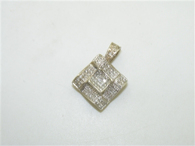 14k White Gold Diamond Pendant