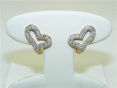 Yellow Gold Heart Earrings