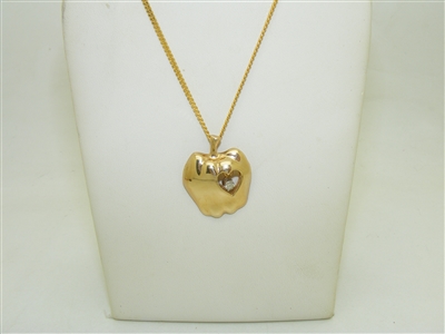 14k Yellow Gold Apple Pendant Necklace