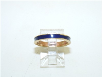 18k Yellow Gold Blue Enamel Band