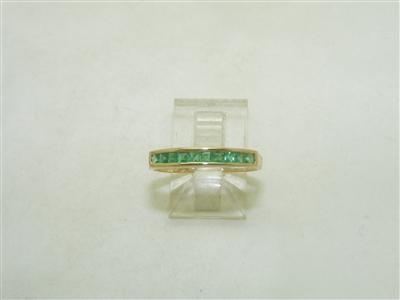 14k Yellow Gold Natural Emerald Ring