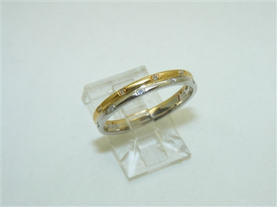 Rose And White Gold Diamond Band