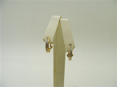 14k Yellow Gold Huggies Diamond Earrings