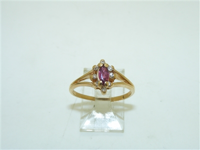 14k Yellow Gold Marquise Natural Ruby Ring