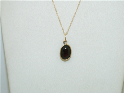 14k Yellow Gold Garnet Necklace