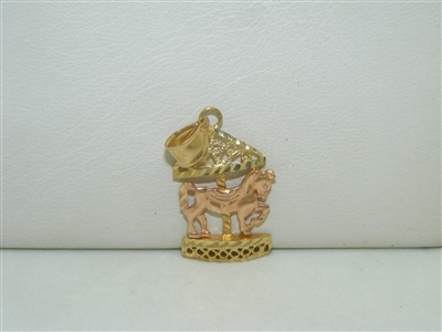 Pink And Yellow gold Carousel Pendant