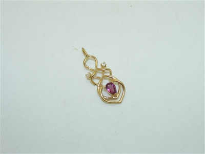 14k Yellow Gold Ruby Pendant