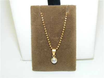 18k Yellow Gold Pendant And Necklace