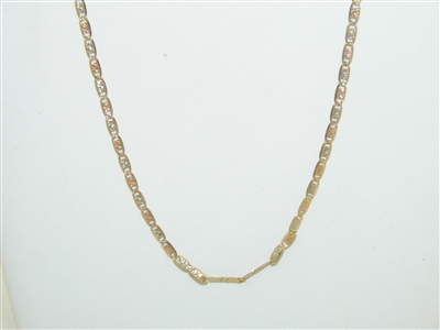 14k yellow, White, Rose Gold Fancy Chain