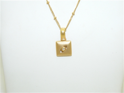 Italian 18k yellow Gold Diamond Necklae and Pendant