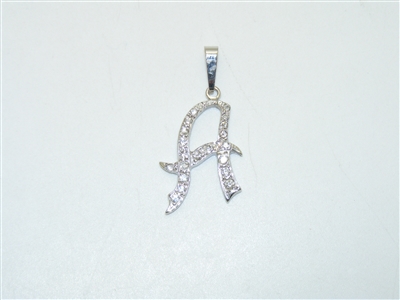 14k Yellow Gold Diamond "A" Initial