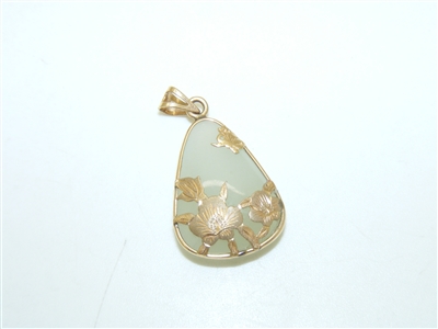 14k Yellow Gold Pear Shaped Jade