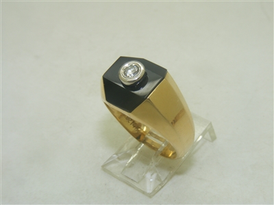 14k Yellow Gold Gorgeous Diamond And Onyx