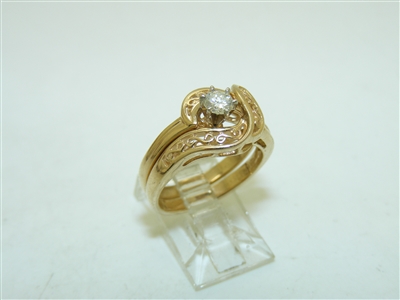 14k Yellow Gold Diamond Duo Engagement ring