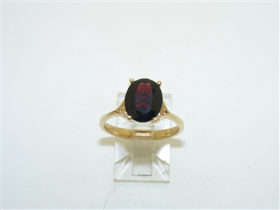 14k Yellow Gold Garnet Ring