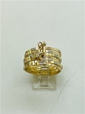 Seven Yellow Gold Ring