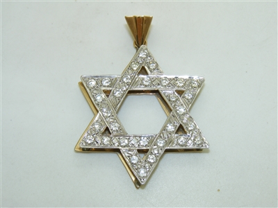 14k Yellow Gold Star Of David Pendant