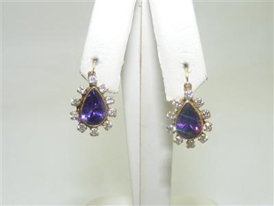 18k Yellow gold Amethyst Earring