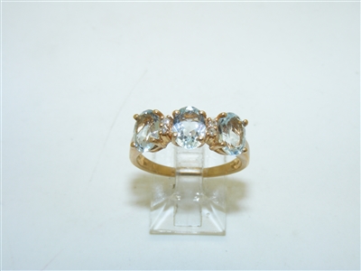 14k Yellow Gold Aquamarine Ring