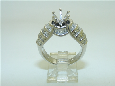18k White Gold Open Setting Bridal Diamond ring